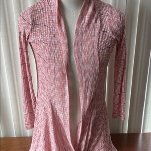 Pink Open Front Cardigan